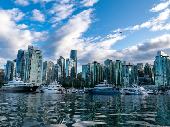 Downtown Vancouver skyline at dusk